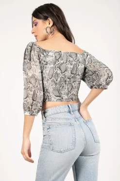 Tobi Shall We Snake Print Blouse -