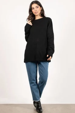 Tobi Shallow Waters Lace Up Sweater -