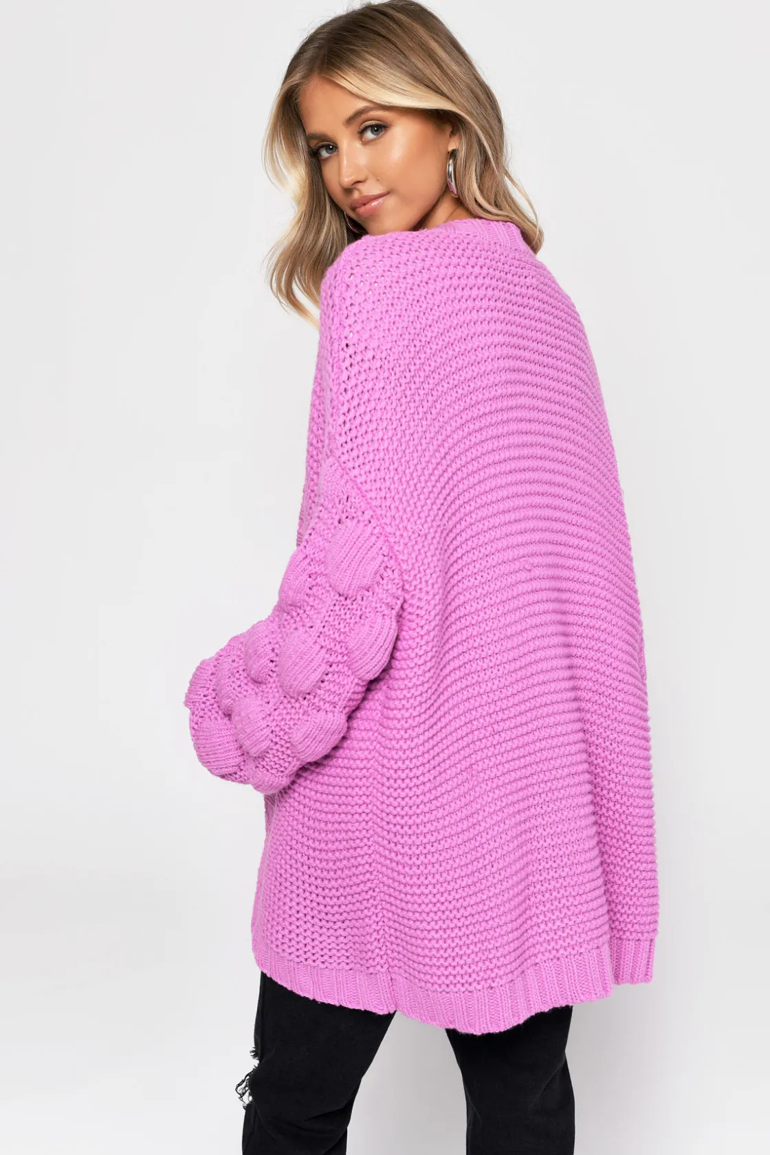 Tobi Shannon Oversized Cardigan - Pink