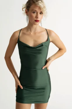 Tobi Sharpei Cowl Neck Open Back Mini Dress - Black