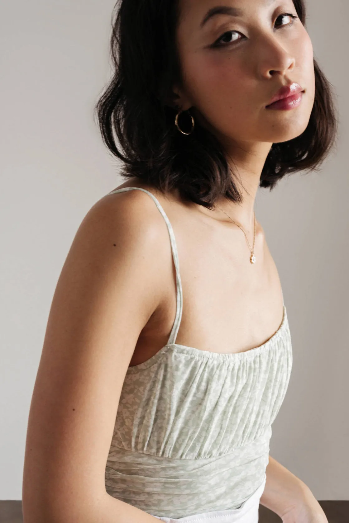 Tobi She Knows Floral Bodysuit - Sage