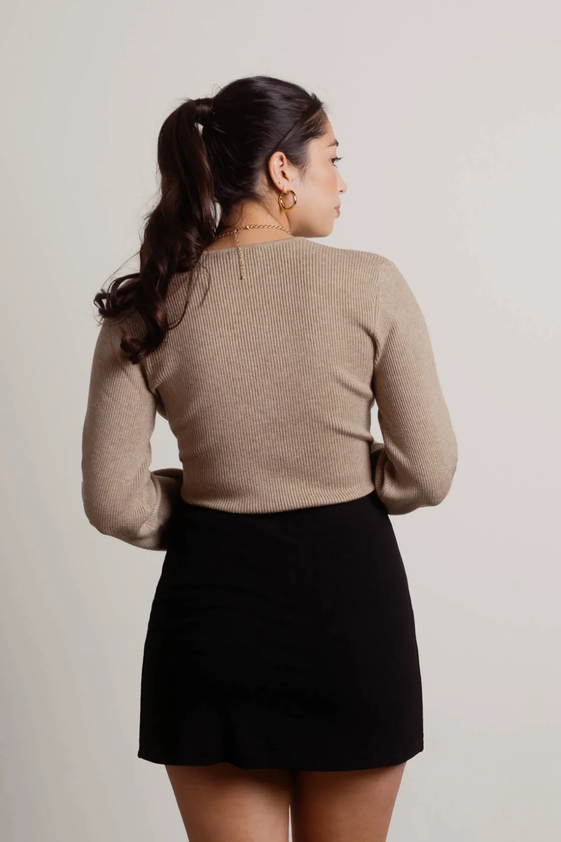 Tobi Sheila Deep V Sweater - Black
