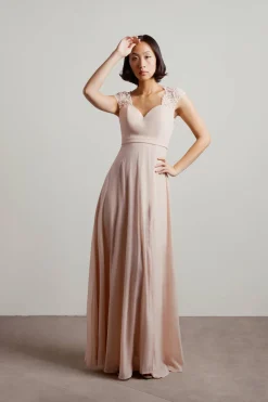 Tobi Shellie Sweetheart Open Back Maxi Dress - Blush