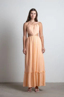Tobi Sherbert Summer Cutout Tiered Maxi Dress -