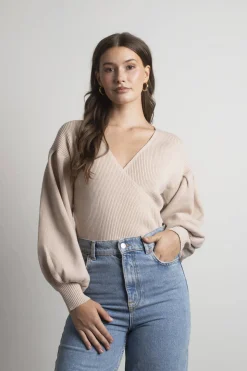Tobi Shiloh Ribbed Sweater - Beige