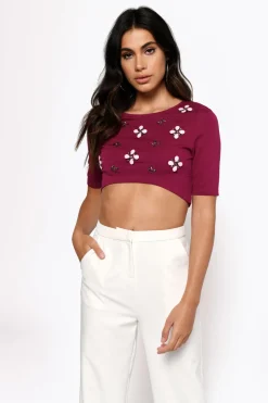 Tobi Shining Star Crop Top - Navy