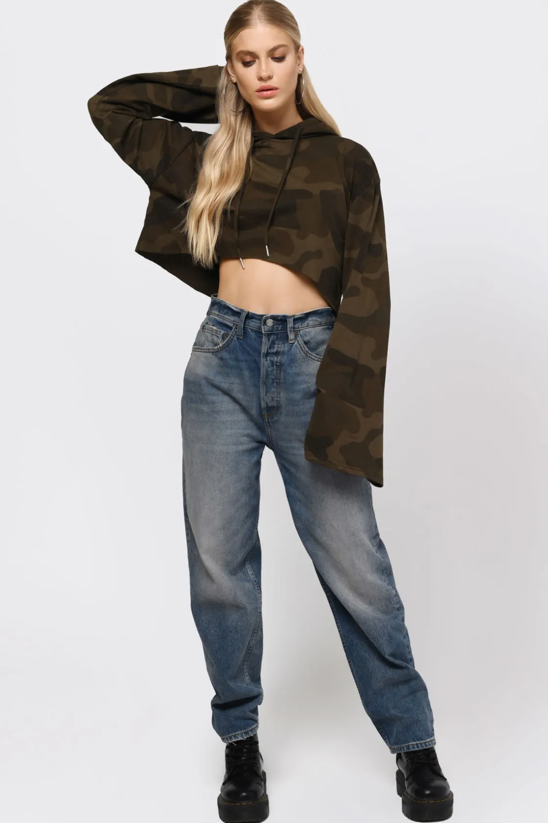 Tobi Show Off Camouflage Print Hoodie -