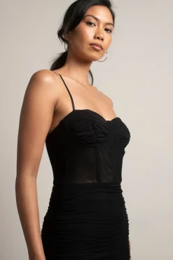 Tobi Showstopper Mesh Corset Mini Dress -