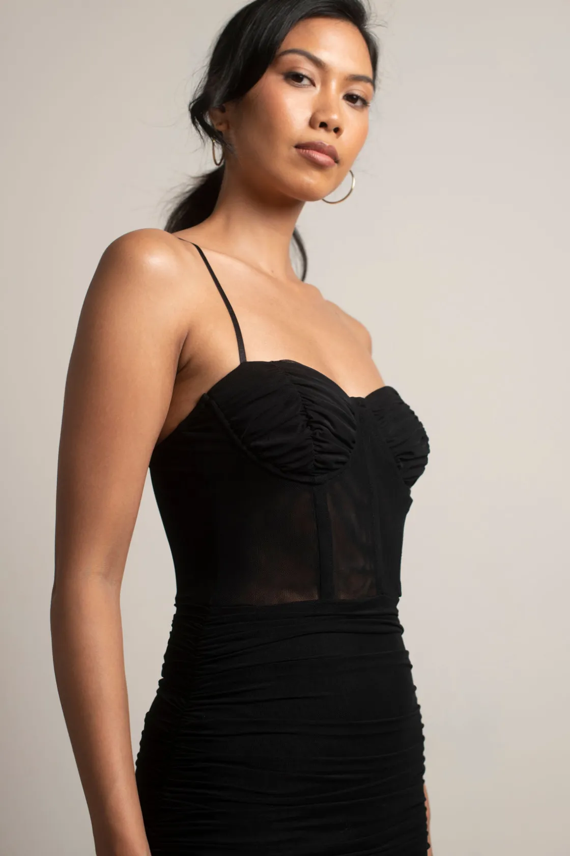 Tobi Showstopper Mesh Corset Mini Dress -