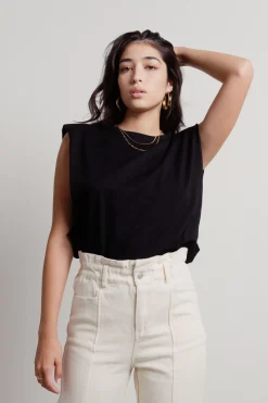 Tobi Shrug It Off Padded Shoulder Blouse