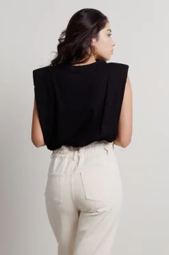 Tobi Shrug It Off Padded Shoulder Blouse