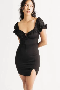 Tobi Silvia Puff Sleeve Bodycon Mini Dress