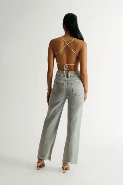 Tobi Sip My Tea Crop Top - Sand Multi