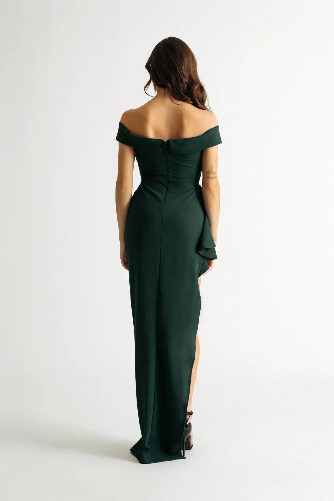 Tobi Skye Off The Shoulder High Slit Maxi Dress -