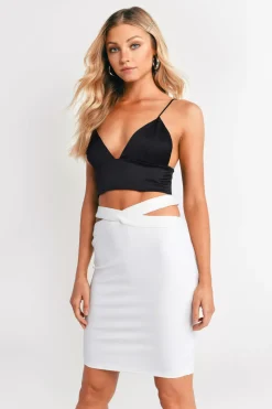 Tobi Sliced & Diced Cutout Mini Skirt -