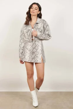 Tobi Slither Here Snake Print Jacket -