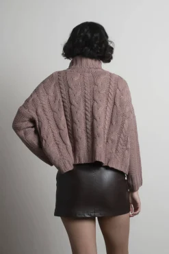 Tobi So Breezy Turtleneck Sweater - Mauve