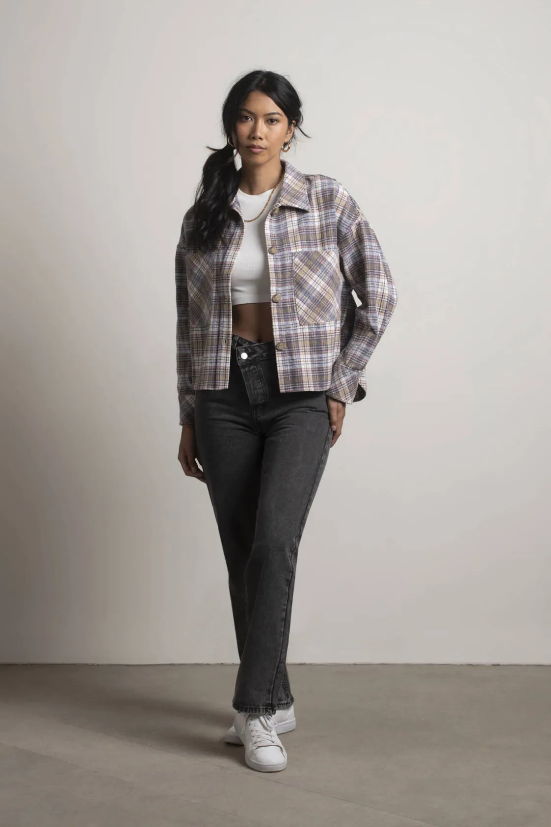 Tobi So Lucky Plaid Shacket -