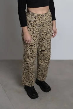 Tobi So Wavy Straight Leg Pants - Green Multi