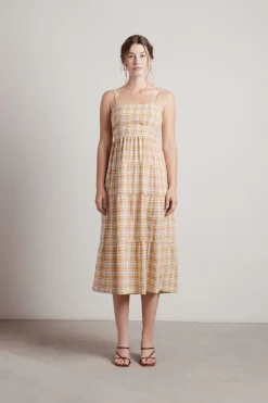 Tobi Soak Up The Sun Plaid Cami Midi Dress -