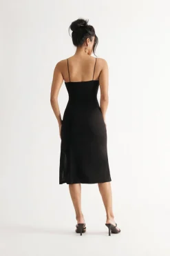 Tobi Soft Impressions Red V-Neck Slit Midi Dress