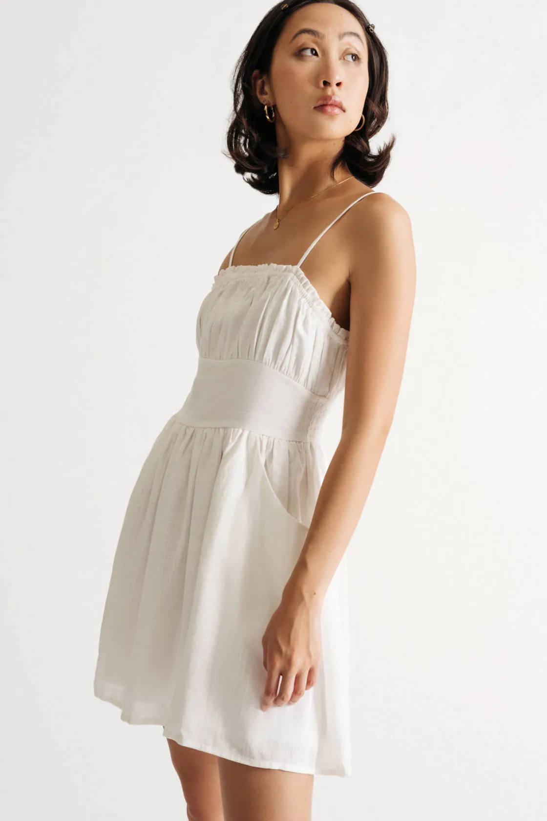 Tobi Soon Enough Smocked Skater Mini Dress -