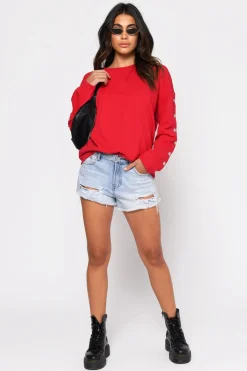 Tobi Sophie Snap Button Sweatshirt - Black