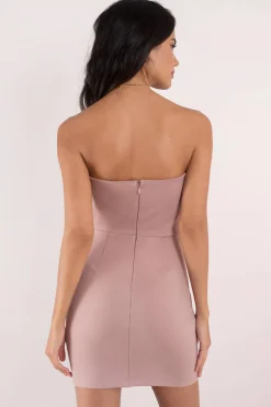 Tobi Sophie Strapless Bodycon Mini Dress - Plum