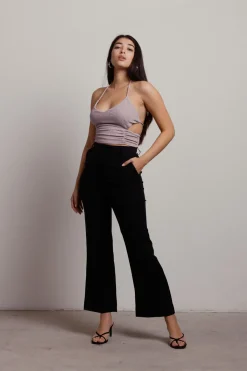 Tobi Sparkle And Glow Crop Top - Black-Teal