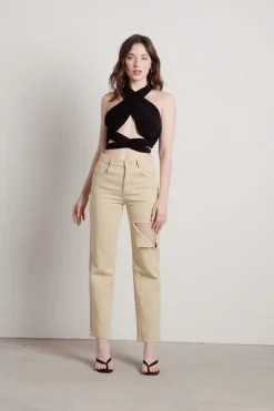 Tobi Spring Rain Crop Top - Black