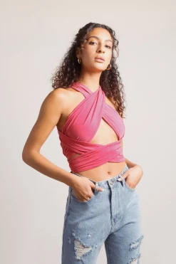 Tobi Spring Rain Crop Top - Black