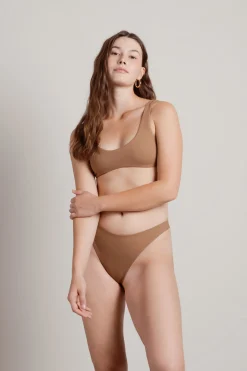 Tobi Stand My Ground Ribbed Bikini Set - Brown