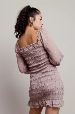 Tobi Starbright Smocked Balloon Sleeve Mini Dress -