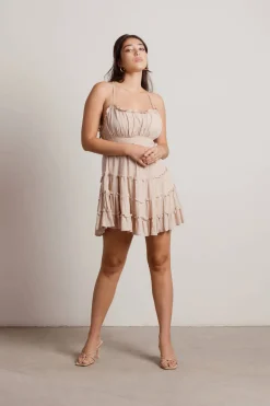 Tobi Stargazer Tiered Skater Mini Dress -