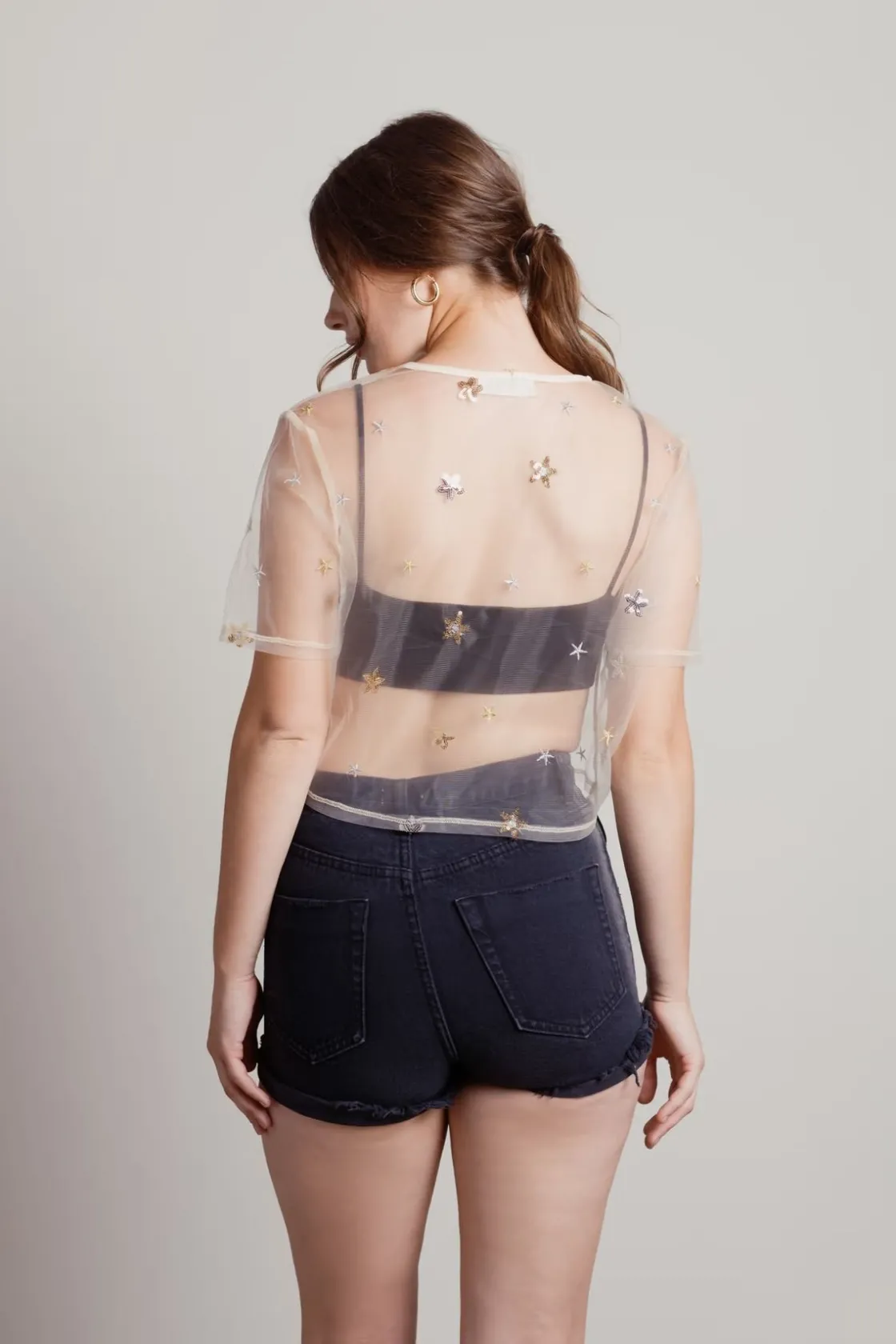 Tobi Starry Night Crop Top -