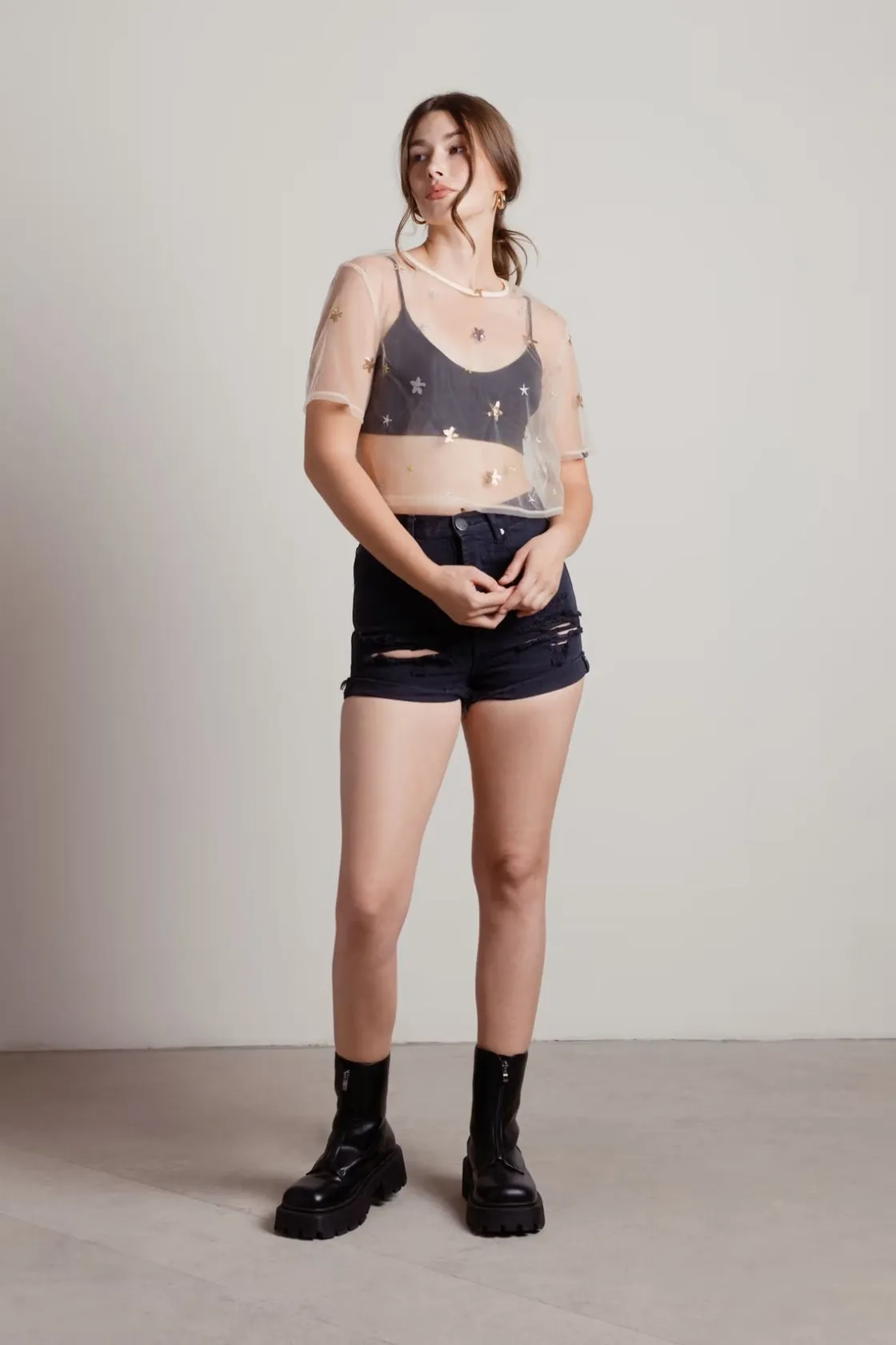 Tobi Starry Night Crop Top -