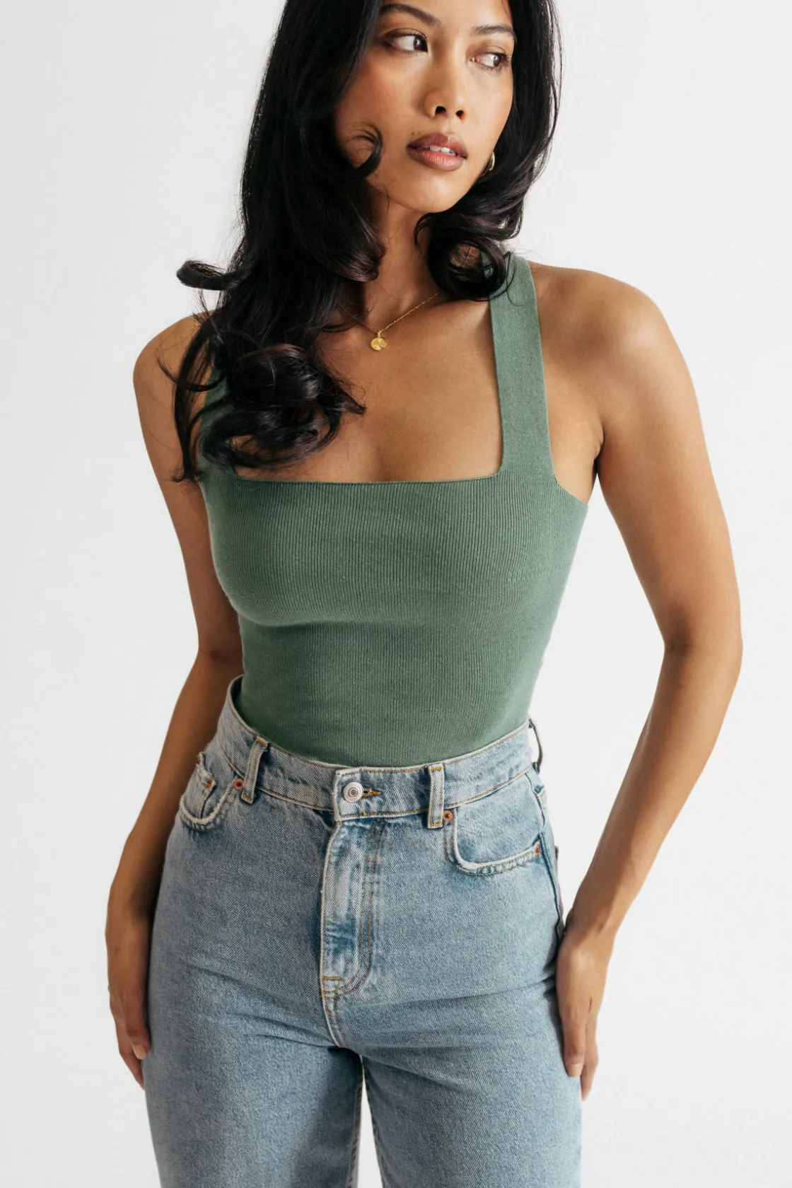 Tobi Stay Motivated Crop Top - Sage