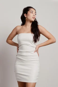 Tobi Stay Up Strapless Pleather Mini Dress -