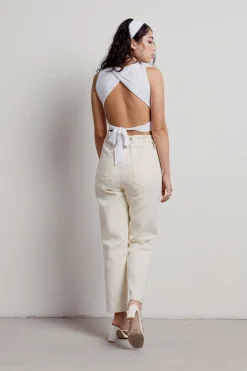 Tobi Stella Paperbag Pants - Ecru