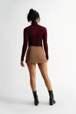 Tobi Stick Around Turtleneck Sweater - Dark Red