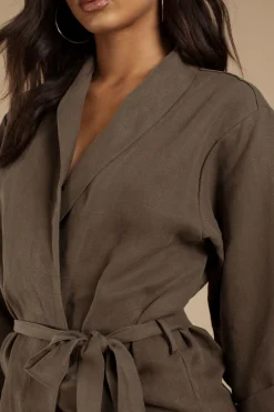 Tobi Stillwater The Ines Collared Wrap Mini Dress -