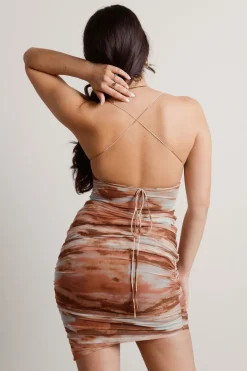 Tobi Stone Cold Desert Ruched Bodycon Mini Dress -