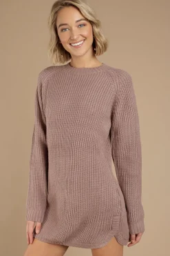 Tobi Stone Cold Knit Sweater Mini Dress -