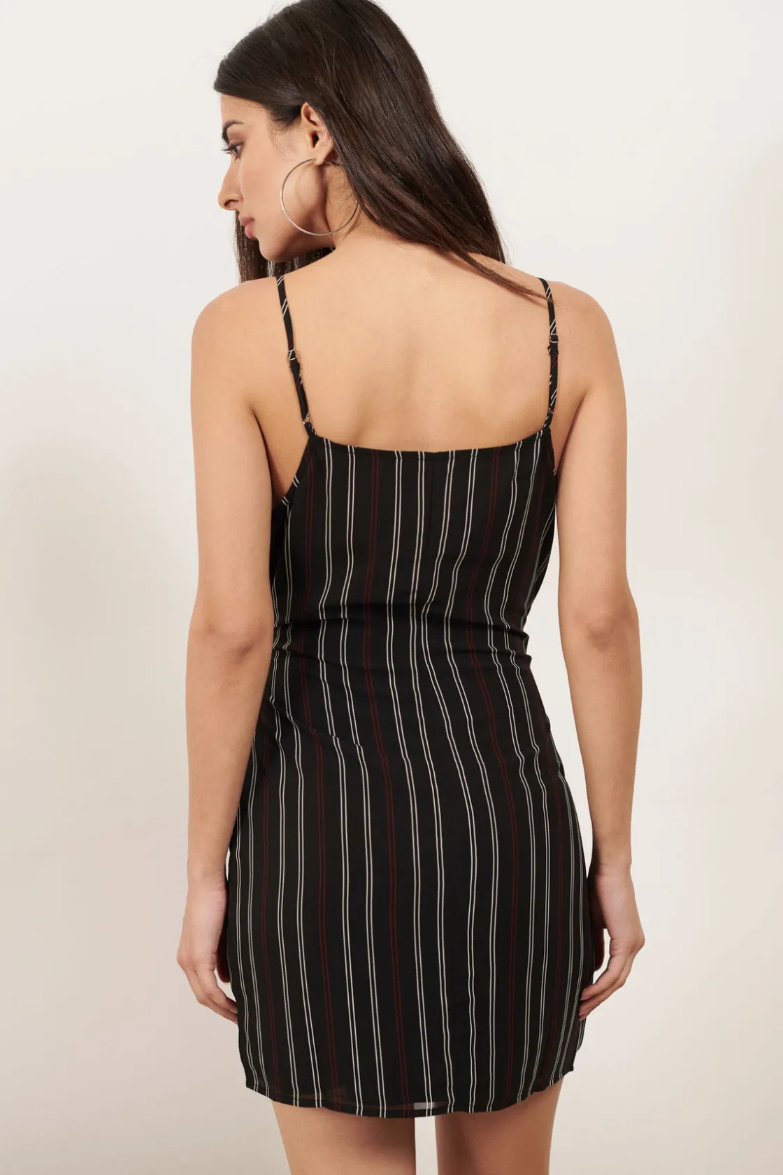 Tobi Stripe To The Point Ruffle Wrap Mini Dress -