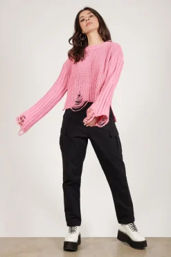 Tobi Sugar Coated Distressed Sweater -