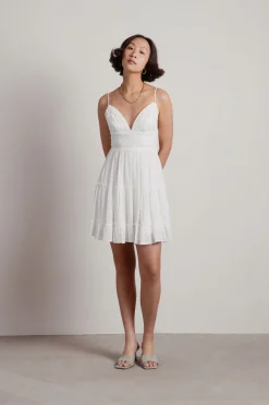 Tobi Summer Breeze Lace Skater Mini Dress -