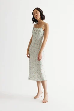 Tobi Summer Gaze Floral Ruched Midi Dress -
