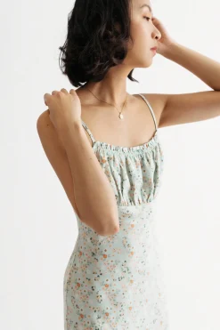 Tobi Summer Gaze Floral Ruched Midi Dress -