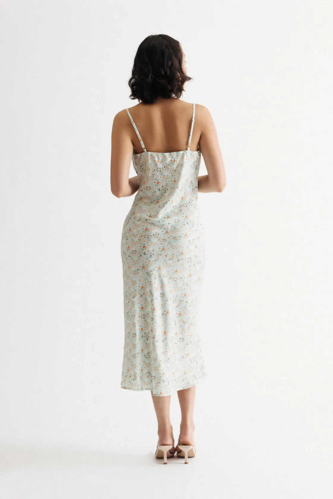 Tobi Summer Gaze Floral Ruched Midi Dress -