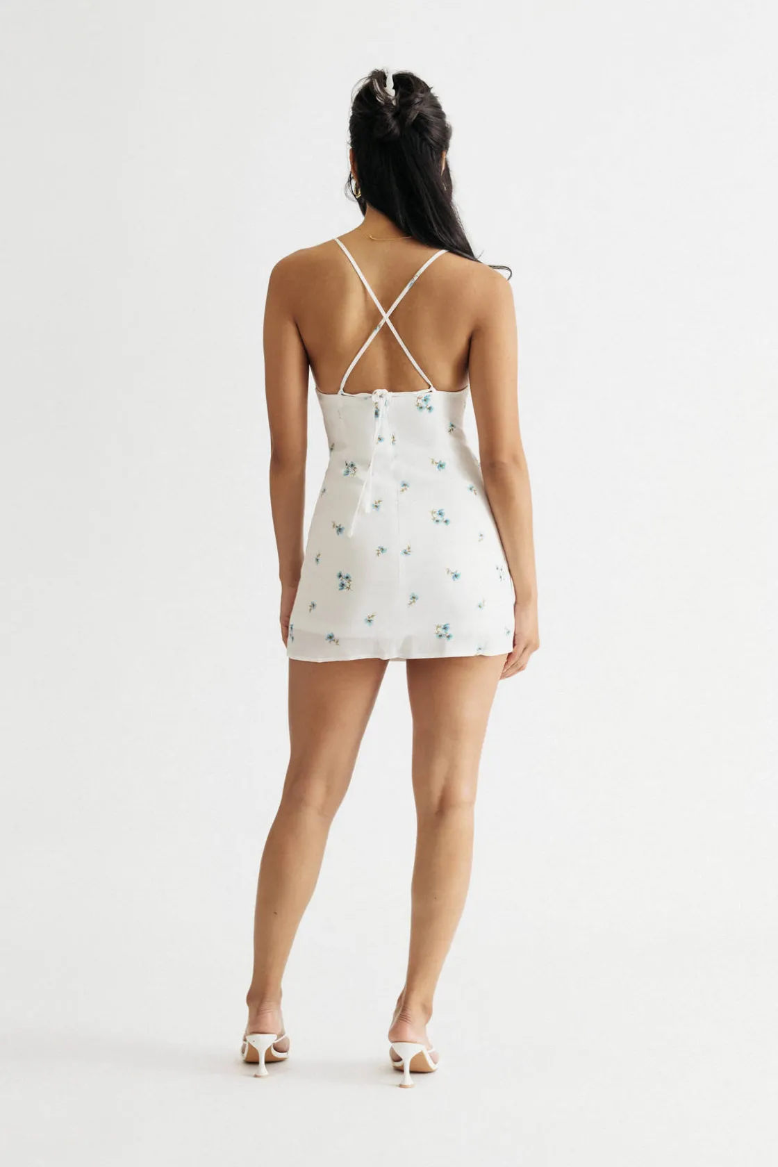 Tobi Summer Getaway Floral Square Neck Mini Dress -